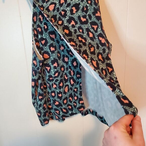 H&M teal / pink leopard tank top M - Picture 6 of 8